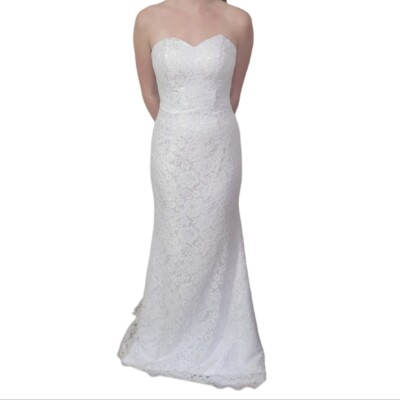 fitted lace wedding dress Lace Waist Sheer and High Slit Sweetheart Mermaid Wedding Dress main image 1