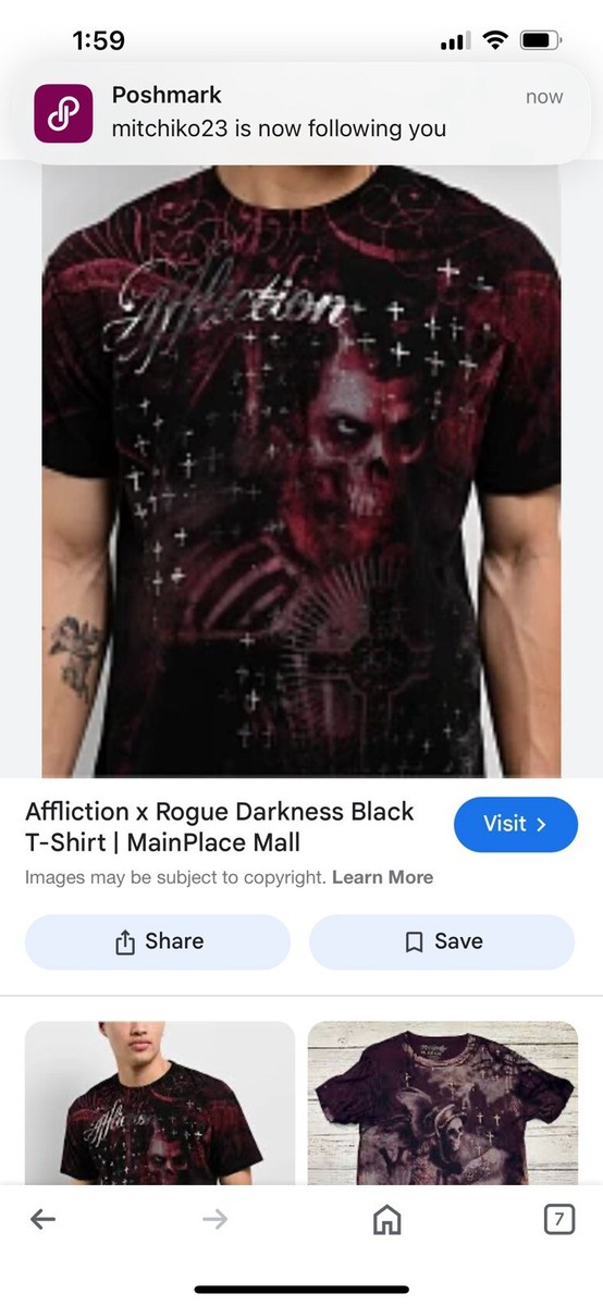 Affliction Rogue. Darkness black T-shirt new S S/s | eBay