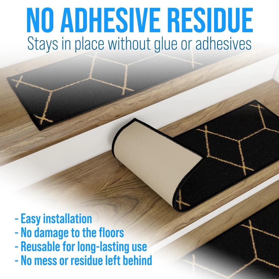 Peldaños de escalera duraderos antideslizantes antiadhesivos resistentes a las manchas lavables 8"x26" Foto 4 de 4