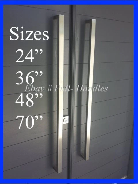 Square Pull Long Door Handle Entry Modern 316 Stainless Steel Marine Grade