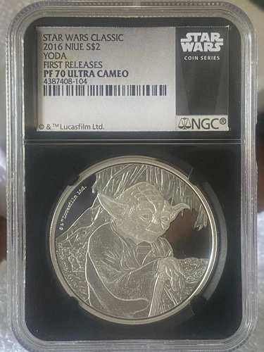 2016 Niue $2 Star Wars 1 oz Silver Yoda Coin-NGC PF70-UC-1st Release