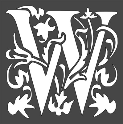1- 5.5x5.5 inch Stencil, (VE-82) Letter Initial (6mil)*****