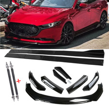 Front Bumper Lip Spoiler Splitter For Mazda 3 Glossy Black Body Kit Side Skirt Front Bumper Lip Spoiler Splitter For Mazda 3 Glossy Black Body Kit Side Skirt