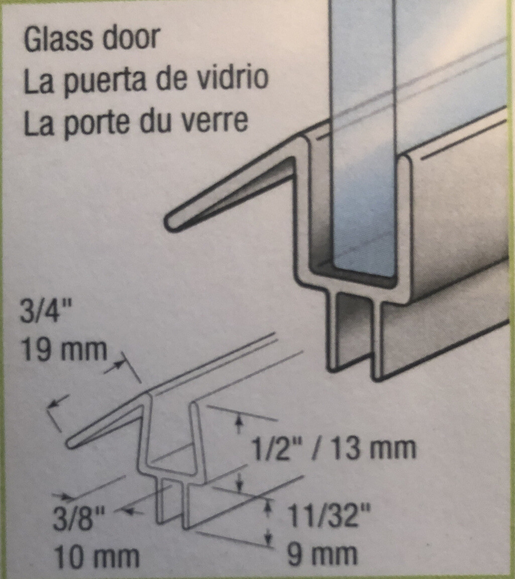 PrimeLine M 6258 Frameless Shower Door Bottom Seal 3/8 in. x 36 Vinyl