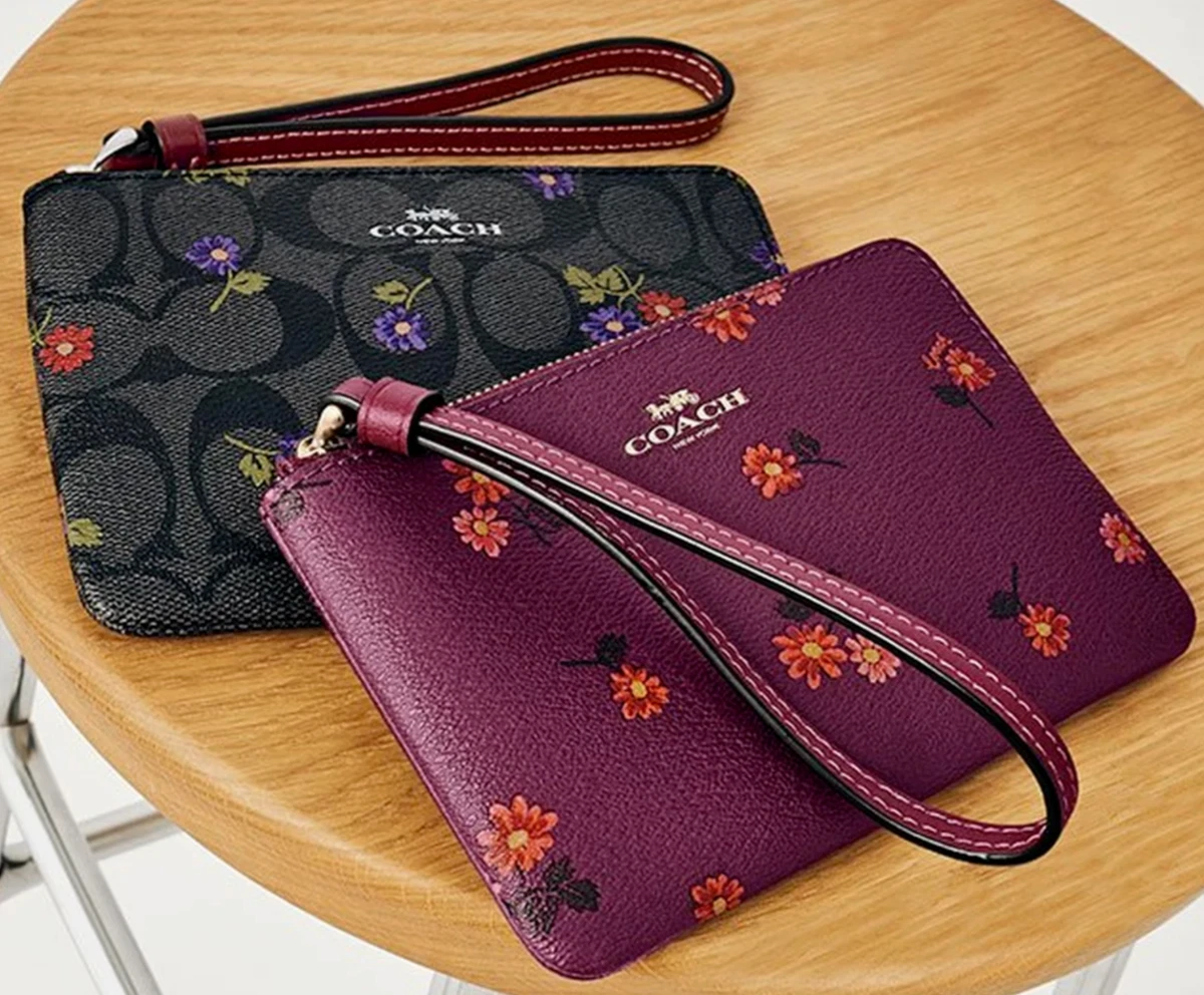 COACH®  Zip Card Case In Signature Canvas With Country Floral Print