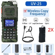 Baofeng UV25 Walkie Talkie Long Range Tri-power Two Way Radio + Bag Package 2PCS
