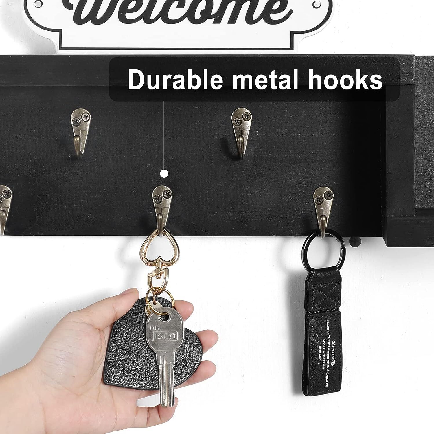 Decorative Key Holder Wall Shelf Hooks Entrance Mounting Hardware 15.6