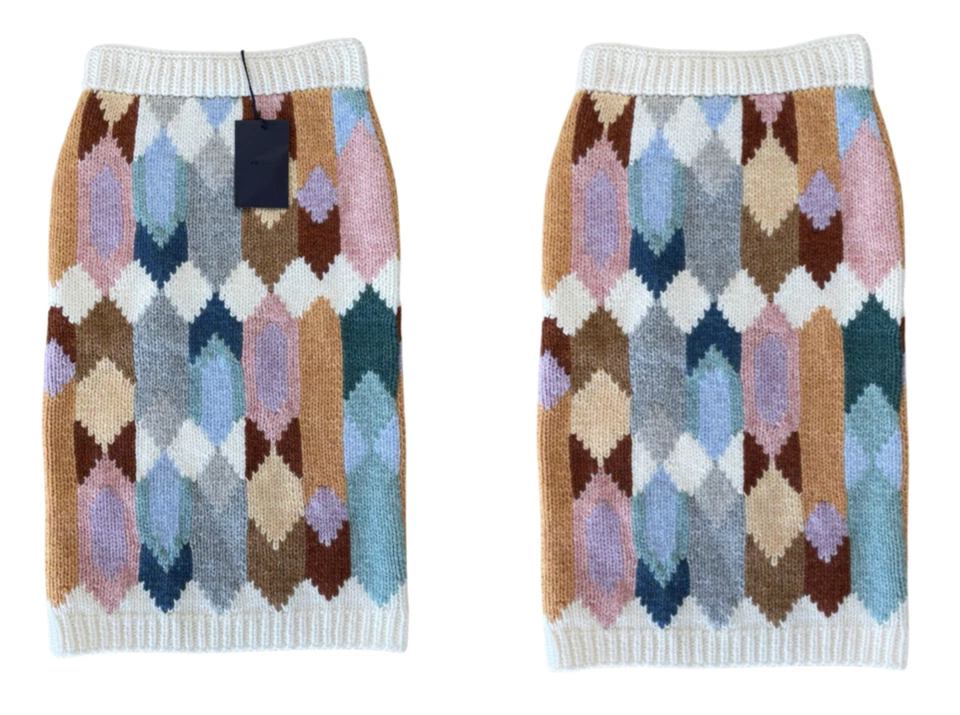PRADA SHETLAND KNITTED HANDMADE IN ITALY SKIRT ROCK SPECIAL EDITION DEADSTOCK XS