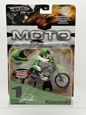 New 2005 Hot Wheels Moto X Ivan Tedesco Kawasaki 450 Motocross #1 Ex Cond 