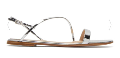 Gianvito Rossi Silver Sandals Flats Slingback 36.5 IT 6.5 US NWOB