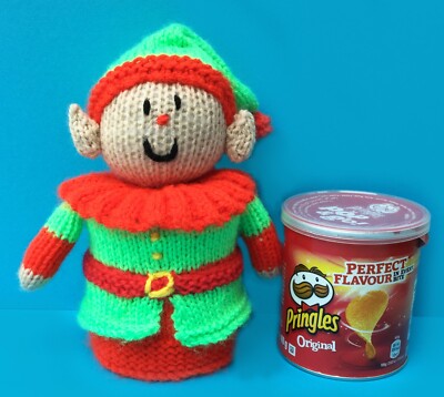 STRICKANLEITUNG - Weihnachten Santa s Elf Pringles Chips Halter Pop & Go 9 cm