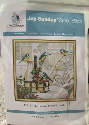Der Vogel auf der Milchflasche Joy Sunday gezählt Kreuzstich Set