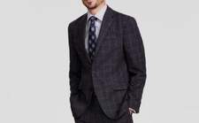 Kenneth Cole Reaction Men's Black Slim-Fit Ready Flex Suit Jacket Size 48L