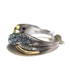 925 14k yellow gold .07ct VS G diamond blue topaz gemstone ring 6.3g 7 — photo 3