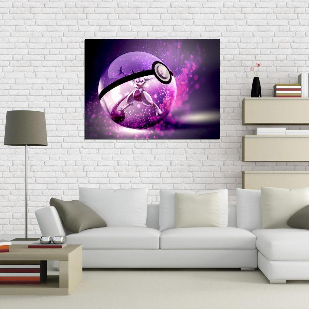 Toile Décorative Mewtwo PokeArt – Art Urbain Pokémon, Toile Maison, Neuve