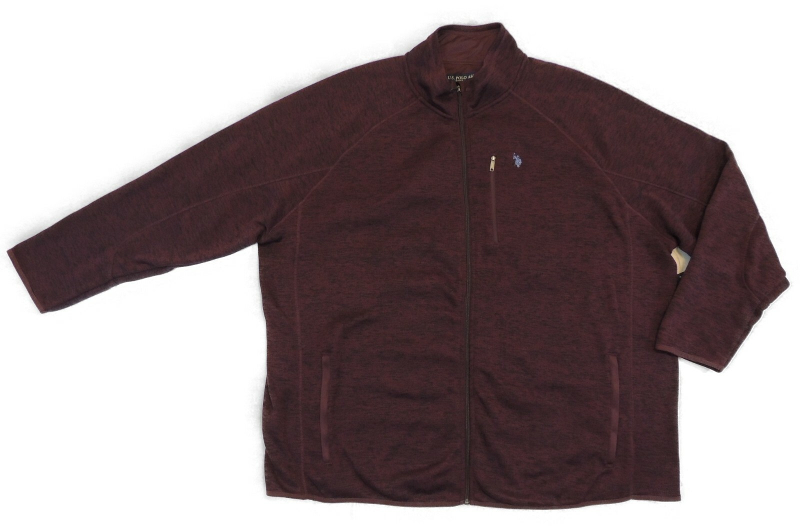 Felpa uomo US Polo ASSN pony pile cerniera maglione giacca a maglia alta 2XLT