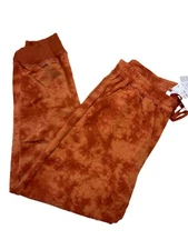 LuLaRoe Jax Large Orange Tie Dye Jogger Sweat Pants French Terry Fits 14/16
