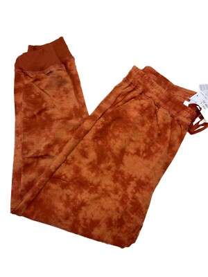 LuLaRoe Jax Large Orange Tie Dye Jogger Sweat Pants French Terry Fits 14/16 