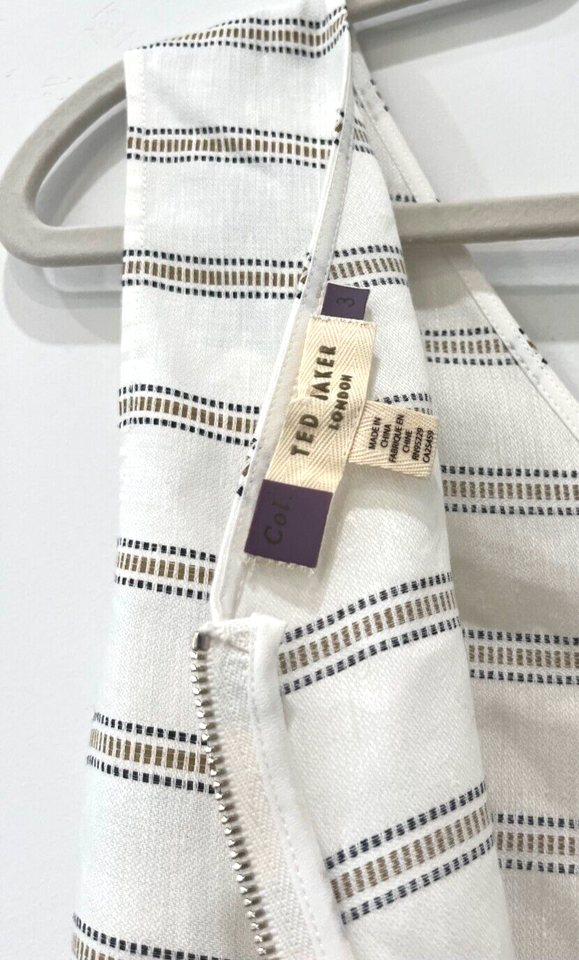 Ted Baker London Zelma Stripe Ivory linen blend Jumpsuit Sz 3 US 68 eBay