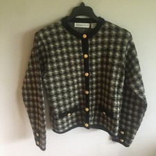 Summit Hill Knit Ladies Jacket Cardigan Acrylic/Wool Blend M Gold Button Detail