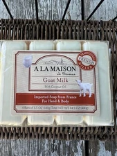 NEW A La Maison GOAT MILK Bar Soap 3.5 oz. | 4 Bars Triple French Milled Natu...
