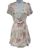 TRIXXI Womens Dress Floral Print Puff Sleeve Faux Wrap Size Juniors XX Small New