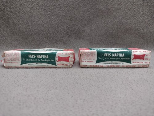 Jabón para barra de lavandería Fels-Naptha 6,5 oz sin abrir lote de 2 envoltorios de papel anteriores a 1970 #7 - Imagen 4 de 8