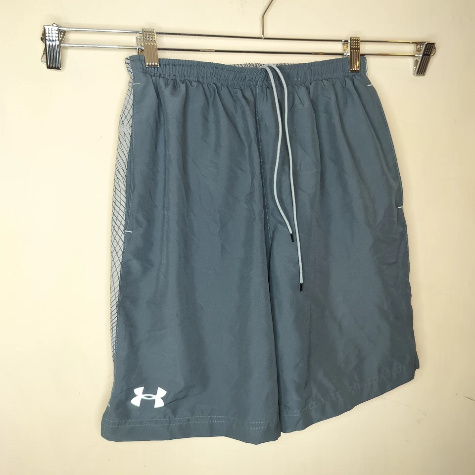 Pantalones Cortos Under Armour Para Hombre Forrados Pequeños 9" Heat Gear Gris Gimnasio Entrenamiento Correr Foto 2 de 4
