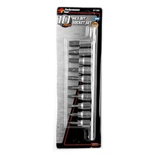 PERFORMANCE TOOL 10PC MET HEX BIT SOCKET SET W1388