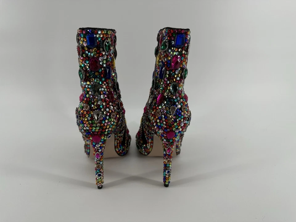 Botín múltiple AZALEA WANG amapola deslumbrante aguja estrás cóctel talla 6 Foto 4 de 4