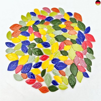 500 g/1,1 lb Blattförmige Keramik-Mosaikfliesen, Keramik-Mosaikstücke für Ku