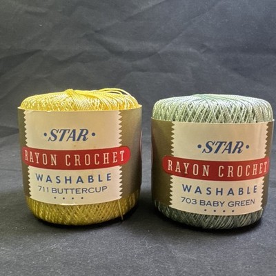 Star American Thread Co Rayon Crochet Thread Balls buttercup baby green