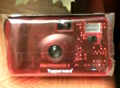 Vintage 35mm Film Camera Red Acrylic Point Shoot Lomo Very Rare Tupperware