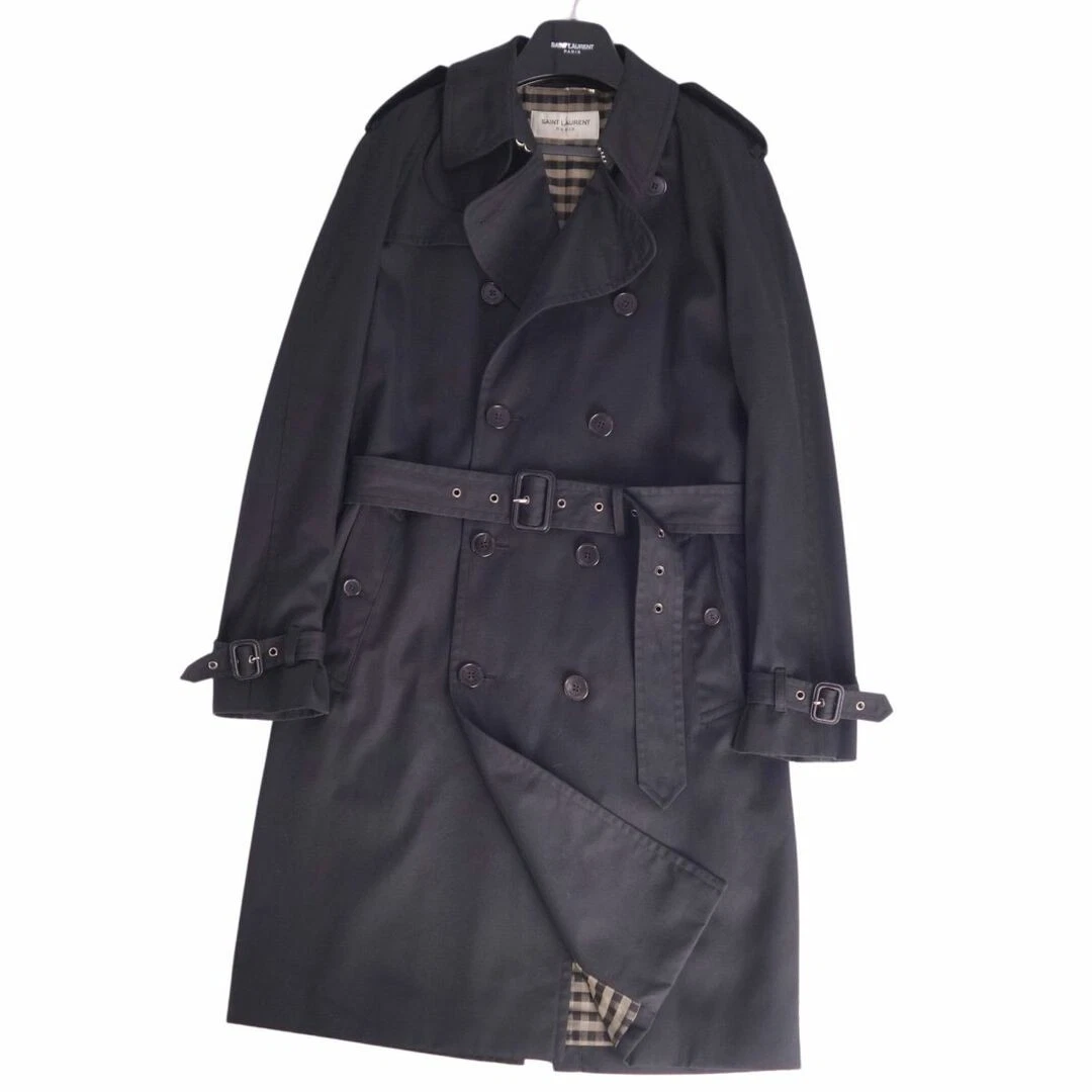 SAINT LAURENT (YSL) Saint Laurent Paris Cappotto Trench Indietro Check Capispalla Uomo 50 (L Usato0