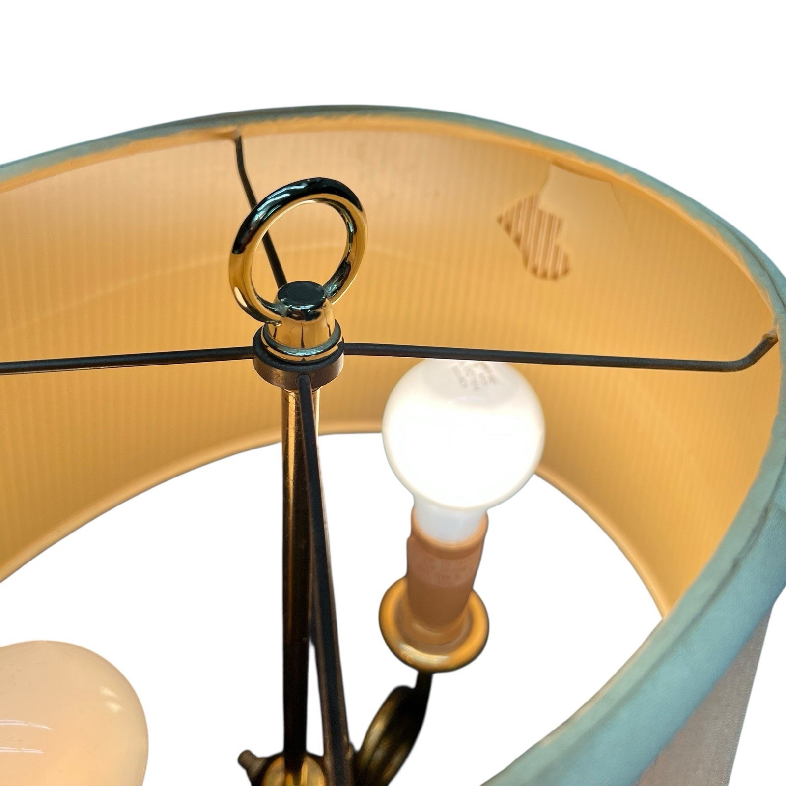 Vintage 1996 Brass Bouillotte 2 Arm French Horn Table Lamp Alsy 10”