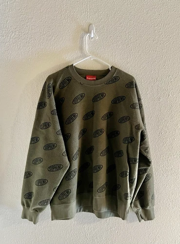 Sweat col rond Supreme Liner olive clair taille L