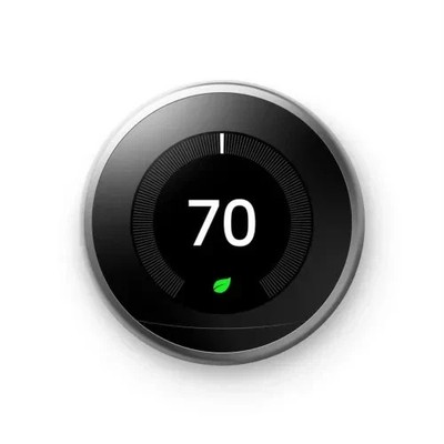 Google Nest 3rd Gen Learning Thermostat Smart Stainless Steel T3007ES