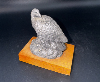 Vintage Bald Eagle Figurine Wood Base Newton Museum Studio National Wildlife