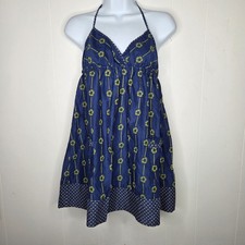 Forever 21 Womens Floral Halter Neck Babydoll Sundress Size M Y2K Boho Hippie