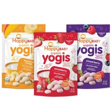 Happy Baby Organics Yogis Freeze-Dried Yogurt Fruit Snacks, 3 Flavor Variety