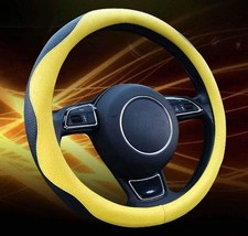 New Sporty Leather Steering Wheel Cover,Universal fit 15" 38cm Wave Styling ...