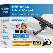 ANHÄNGERKUPPLUNG für BMW 4er G22 Coupe ab 21 starr GDW +7pol E-Satz ABE