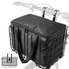 Zacro Folding Bicycle Bike Basket Front with Removable Liner Bag, Large Quick...