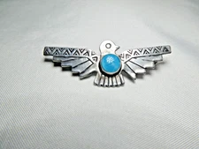 Vintage Native American Sterling Silver  Navajo Thunderbird Brooch/Pin