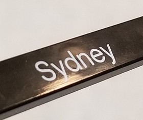 Lego Black Tile 1 x 8 with 'Sydney' Pattern - 4162pb164, 21032