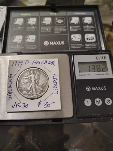 1944 D Walking liberty Half Dollar VF-30