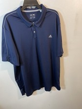 Adidas Polo Golf Shirt Mens 2XL Navy Blue Short Sleeve Performance Golf Polo