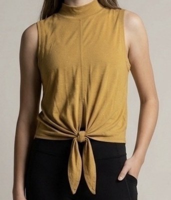 Lululemon Time To Restore Mock Neck Tank Top With Front Tie - Spiced Bronze