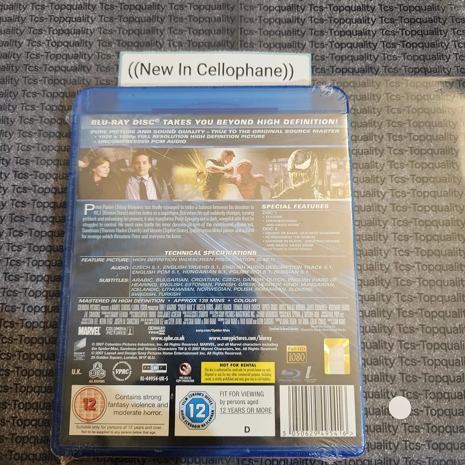 Spiderman 3 Bluray New in Cellophane  - Image 2 of 2