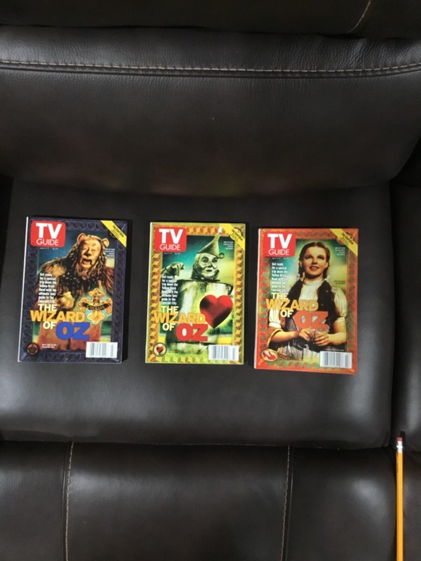 Vintage Wizard of Oz TV Guide set of three no labels